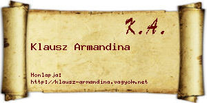 Klausz Armandina névjegykártya